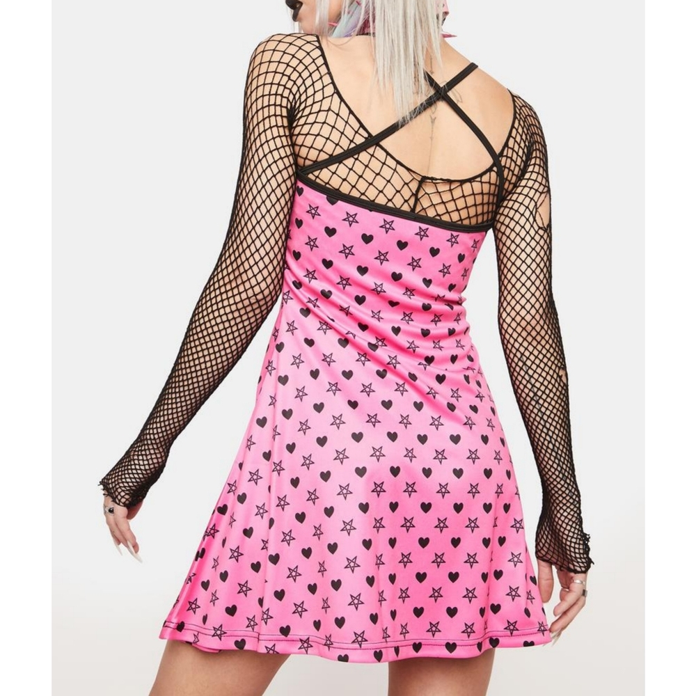 Too Fast Pentagram And Hearts Tank Dress - Picture 3 of 4